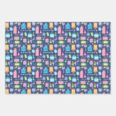 40thバースデーケーキプレゼントバルーン青 ラッピングペーパーシート (正面)