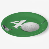 40thバースデーゴルフボール&クラブオングリーン ペーパープレート (アングル)