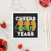 40thバースデーゴルフ応援とビールタイポグラフィ スタンダードカクテルナプキン (インサイチュ)
