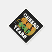 40thバースデーゴルフ応援とビールタイポグラフィ スタンダードカクテルナプキン (角)