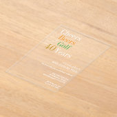 40thバースデーゴルフ応援ビアーズパーティー アクリル招待状 (レイダウン)