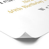 40thバースデーゴルフ応援ビーズウェルカムミニマル ポスター (角)