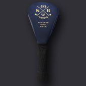 40thバースデーゴルフ50th 60thモノグラムブルー王室のル ゴルフヘッドカバー