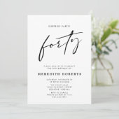 40thバースデーサプライズパーティーシックモダンスクリプト 招待状 (スタンド正面)