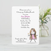 40thバースデーシャンパンブルンチスティックガール 招待状 (スタンド正面)