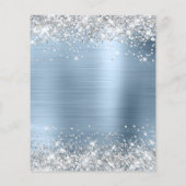 40thバースデーシルバーグリッター淡い色のブルー招待状 チラシ (裏面)