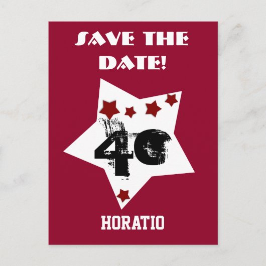 40thバースデースターフェスティバルレッドホワイトブラックR4FZ 案内ポストカード (正面)