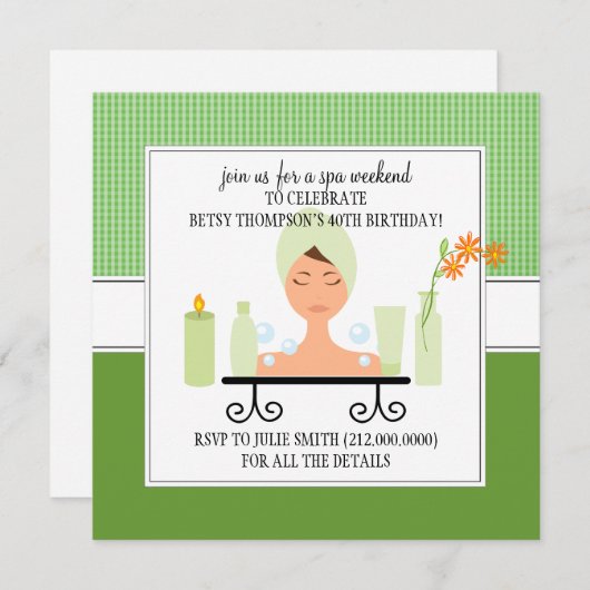 40thバースデースパウィークエンドゲートウェイ招待状 招待状 (正面/裏面)