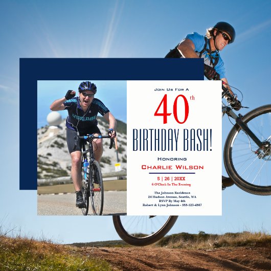 40thバースデーバッシュ!誕生日パーティーの招待 招待状