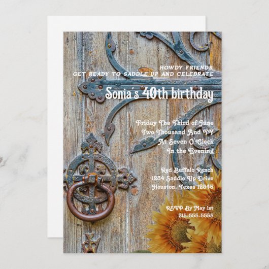 40thバースデーバ素朴ンドアウェスタン シーズンカード (正面/裏面)