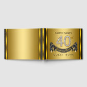 40thバースデーパーティーゲストブックブラック金ゴールド ゲストブック (全面)