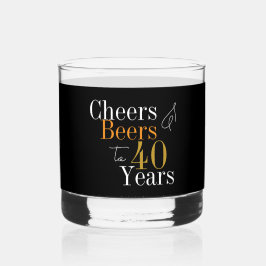 40thバースデービアーズ応援ブラック金ゴールドパーティー ウイスキーグラス