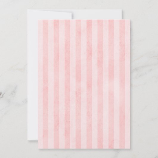 40thバースデーピンクストライプフローラ金ゴールドグリッターシック 招待状 (裏面)