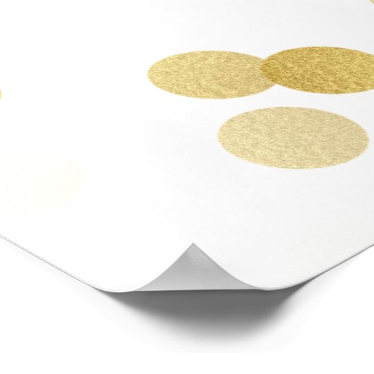 40thバースデーフェイクゴールドフォイルグリッター灯 ポスター (角)