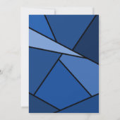 40thバースデーモダンタブルー幾何学図形 招待状 (裏面)