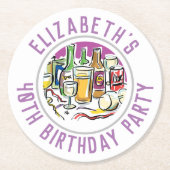 40thバースデーラウンド紙コースター ラウンドペーパーコースター (正面)