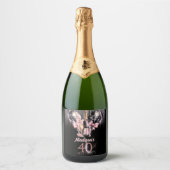 40thバースデーラグジュアリーバラワイン スパークリングワインラベル (正面)