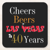 40thバースデーラスベガス応援とビールパーティー スクエアペーパーコースター (正面)