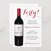 40thバースデーワインボトル招待状 招待状 (正面/裏面)