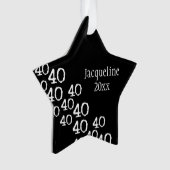 40thパーソナライズされたバースデーホリデーデコーキープサケ オーナメント (正面)