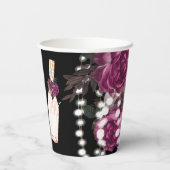 40thパーソナライズされた誕生日バラワインラグジュアリー 紙コップ (裏面)