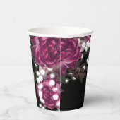 40thパーソナライズされた誕生日バラワインラグジュアリー 紙コップ (右)