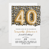 40thヒョウ素晴らしいグラム誕生日招待状 招待状 (正面/裏面)