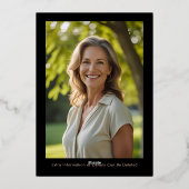 40thブラックバラ金ゴールド写真オンバックカスタムテンプレート 箔招待状 (裏面)