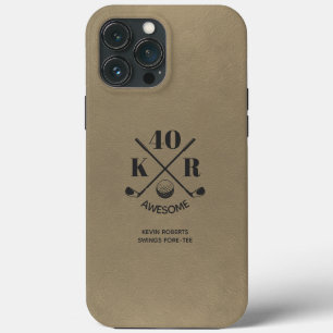 40thモダンバースデーゴルフ50 60thモノグラムベージュ iPhone 13 pro maxケース