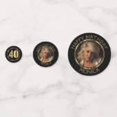 40th素晴らしい誕生日 – ブラックと金ゴールド コンフェッティ (正面)