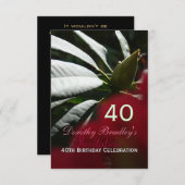40th誕生日お祝いロードデンドロンカスタム 招待状 (正面/裏面)