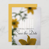 40th誕生日の春の花を保存 案内ポストカード (正面/裏面)