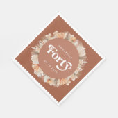 40th誕生日の植物性パンパスグラステラコッタ スタンダードランチョンナプキン (角)