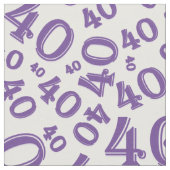 40th誕生日の紫/白の乱数パターン ファブリック (クローズアップ)