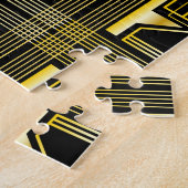 40th誕生日アールデコ金ゴールドブラック素晴らしギャツビー ジグソーパズル (側面)