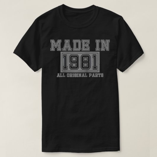 40th誕生日ギフトおもしろいヴィンテージ1981オリジナルパー tシャツ (デザイン正面)