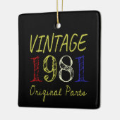 40th誕生日ギフトレトロヴィンテージ1981 セラミックオーナメント (左)