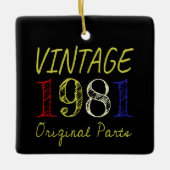 40th誕生日ギフトレトロヴィンテージ1981 セラミックオーナメント (正面)