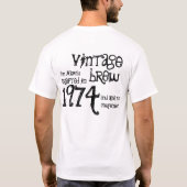 40th誕生日ギフト1974ヴィンテージ醸造V3 Tシャツ (裏面)