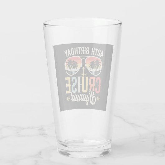 40th誕生日クルーズスクワッドファミリーマッチングDK タンブラーグラス (裏面)