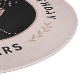 40th誕生日グリッターシャンパントースト赤面ピンク カッティングボード (角)