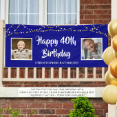 40th誕生日ストリングライト名王室の青 横断幕