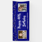 40th誕生日ストリングライト名王室の青 横断幕 (縦)