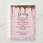 40th誕生日チョコレートアイシング2018 招待状 (正面)