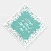 40th誕生日ティール(緑がかった色)/ホワイトランダムパターン40 (コーナー)