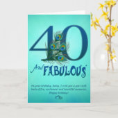 40th誕生日テンプレートカード カード (黄色い花)