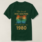 40th誕生日ディスクゴルフシャツターニング40ギフト1980 tシャツ (デザイン正面)