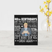 40th誕生日デザイン – トおもしろいランプ引用文誕生日 カード (黄色い花)