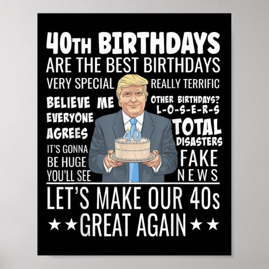 40th誕生日デザイン – トおもしろいランプ引用文誕生日 ポスター (正面)