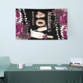 40th誕生日バラワインラグジュアリーバナー 横断幕 (トレードショー)